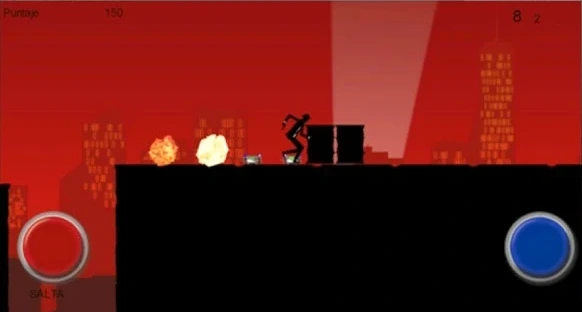 Escenario rojo y negro del videojuego original, extraído del press kit